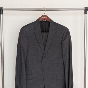 Tommy Hilfiger TH Flex Stretch Suit Charcoal Light Blue Windowpane 40R / 36x34
